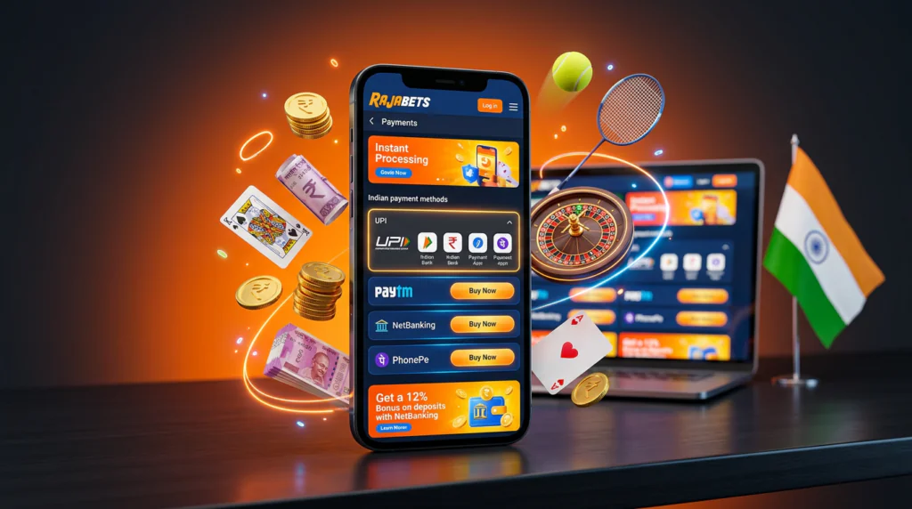 Deposit and withdrawal options at Rajabets India